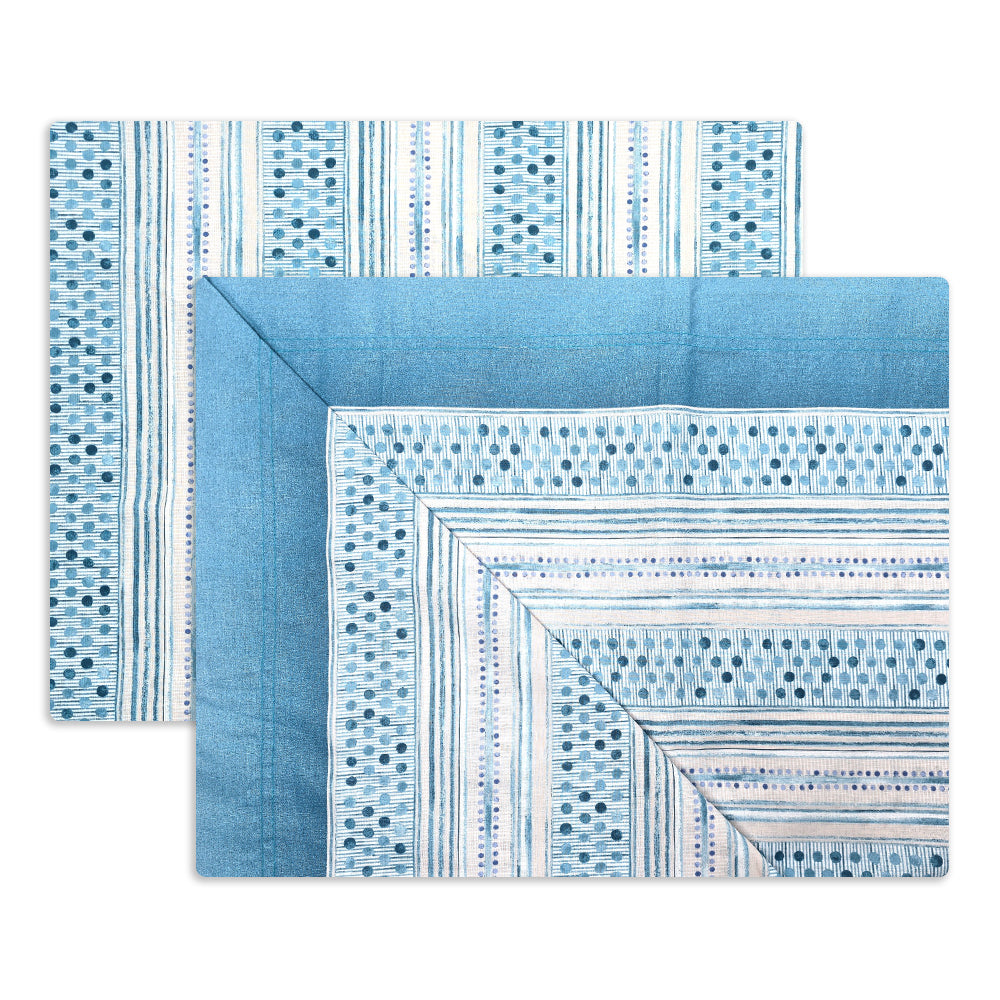 Completo lenzuola in Puro Cotone Singolo  - M173 (Ottanio)
