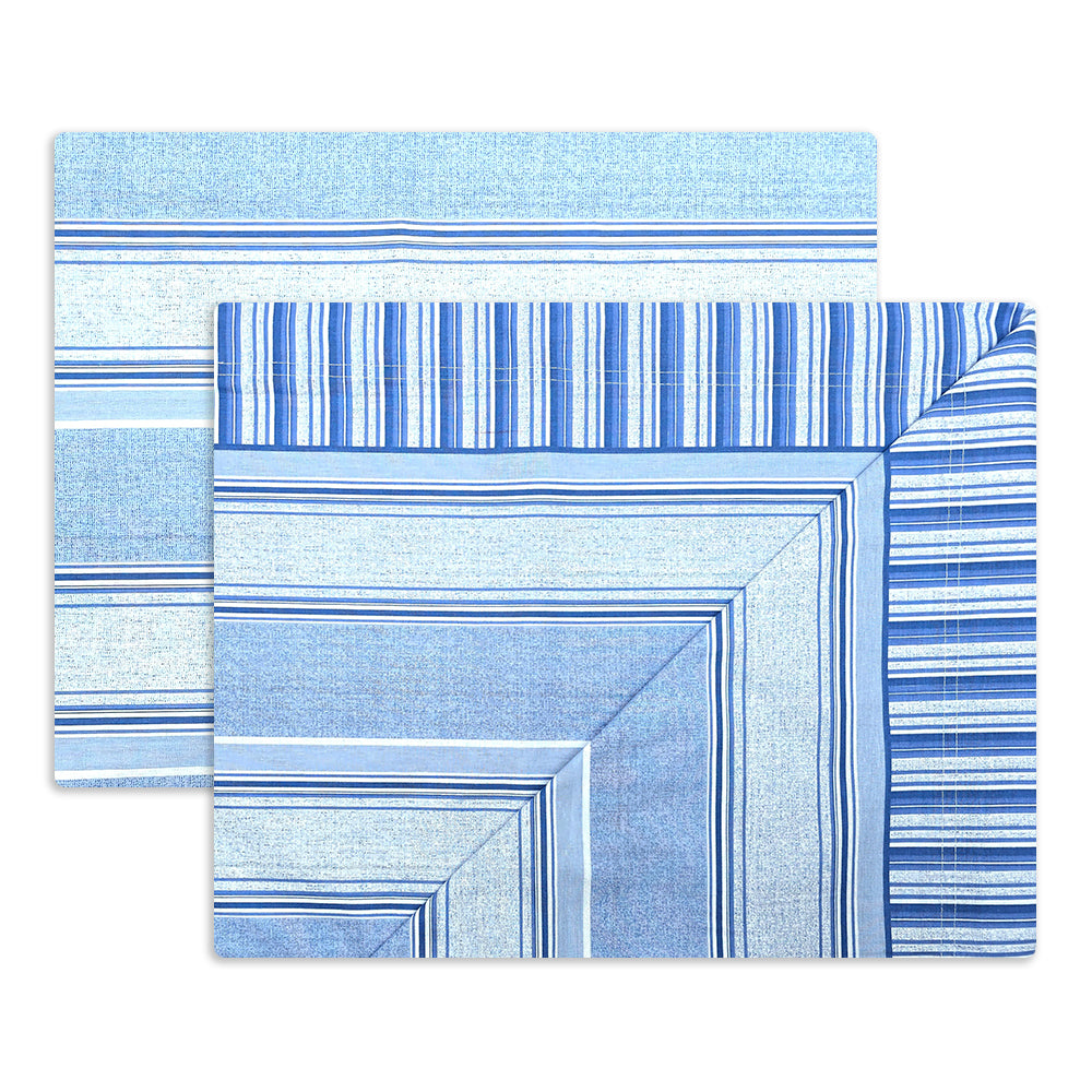 Completo lenzuola in Puro Cotone Singolo - M175 (Azzurro)