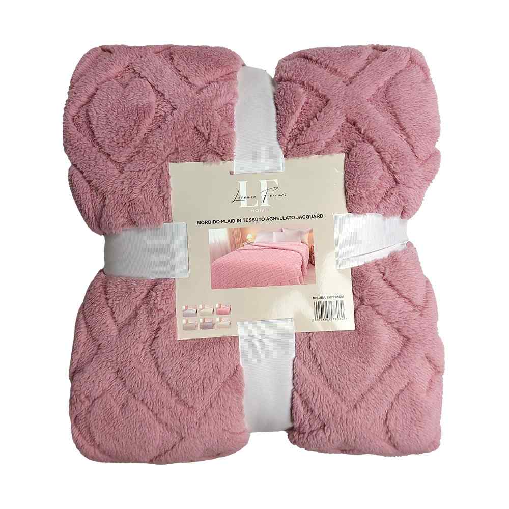 Plaid in Morbido Coral Fleece 190x205 cm - Lorenzo Ferrari (Rosa)