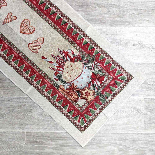 Runner natalizia in tessuto Gobelin 40 x 140 cm - Fiocco