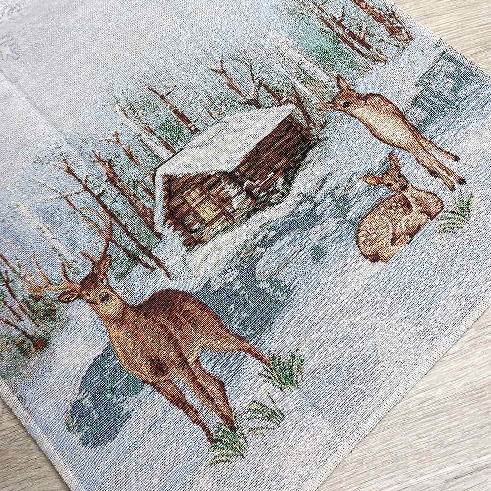 Runner natalizia in tessuto Gobelin 40 x 140 cm - Nevicata