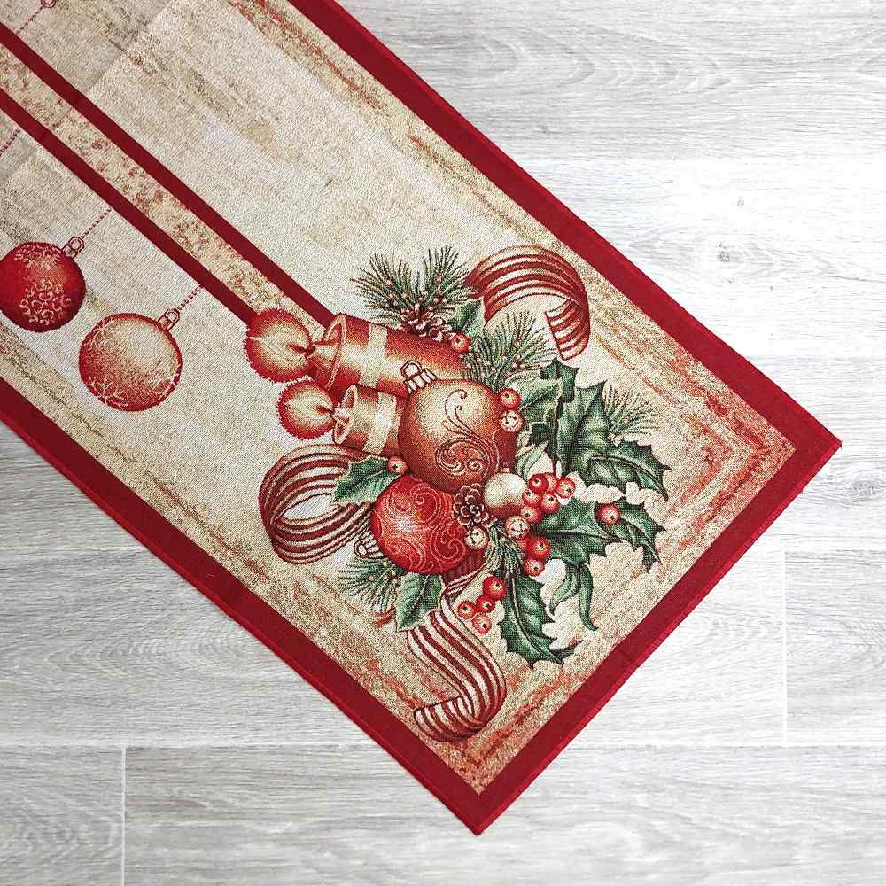 Runner natalizia in tessuto Gobelin 40 x 140 cm - Candela
