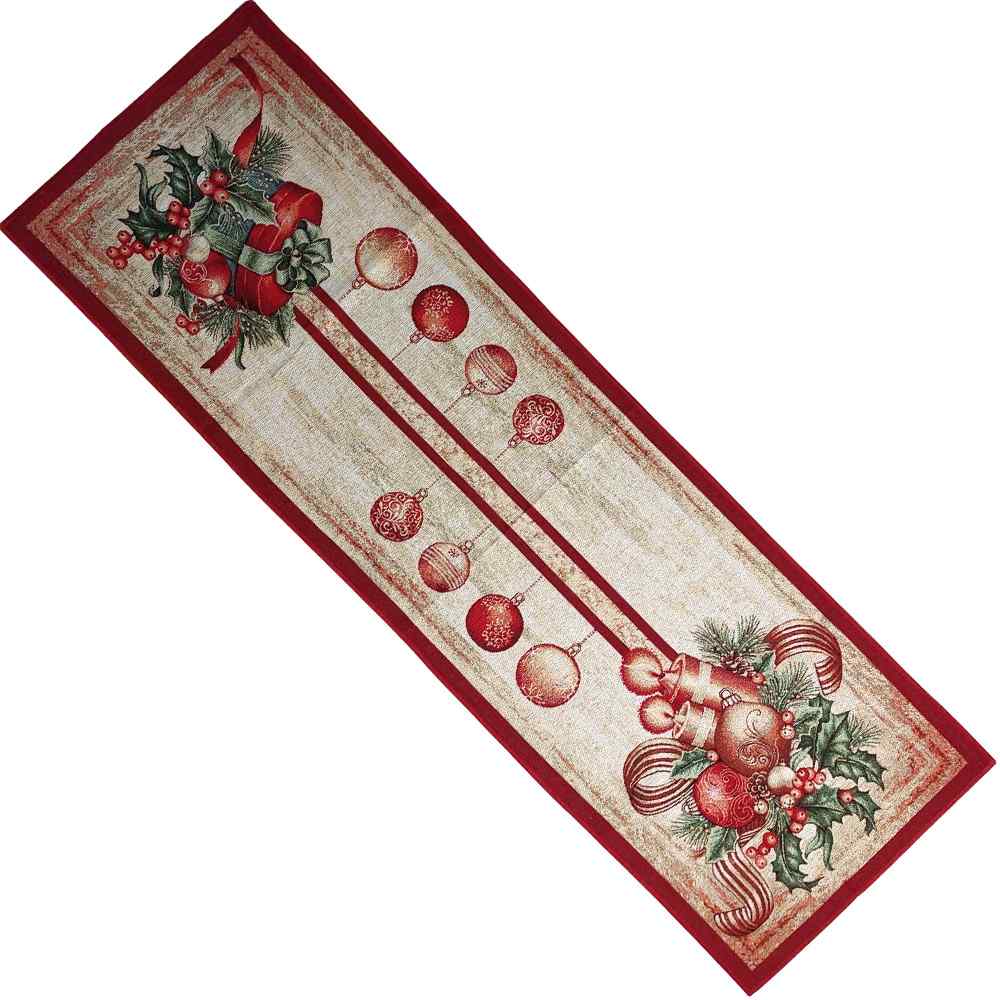 Runner natalizia in tessuto Gobelin 40 x 140 cm - Candela