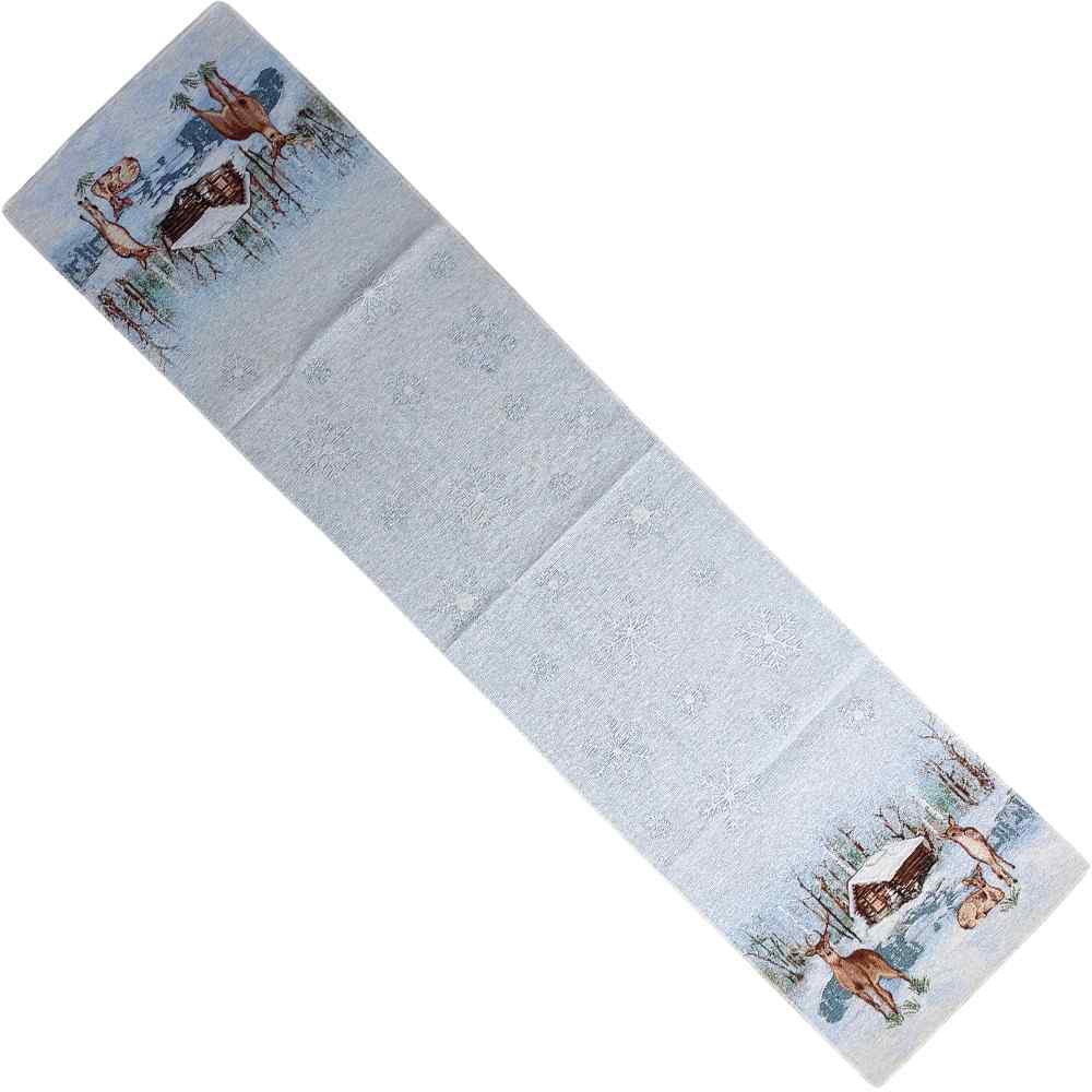 Runner natalizia in tessuto Gobelin 40 x 140 cm - Nevicata