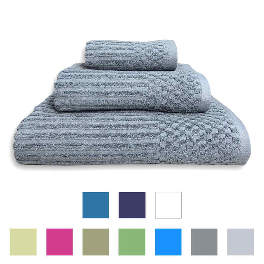 Set Asciugamani 3 Pezzi (Viso + Ospite + Telo) in Spugna 600gr - Mia