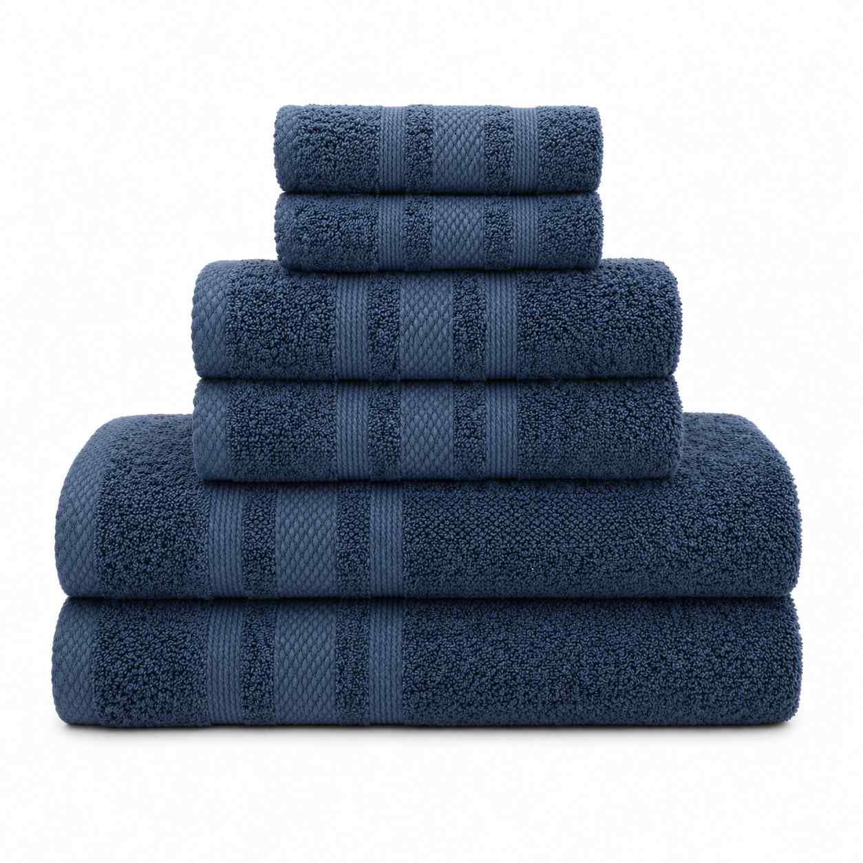 Set Asciugamani Bagno 6 Pezzi, 100% Puro Cotone, 2 Telo Doccia + 2 Asciugamani Viso + 2 Ospiti, Morbidi e Assorbenti, Spugna 600 gr, per Bagno, Hotel e Spa