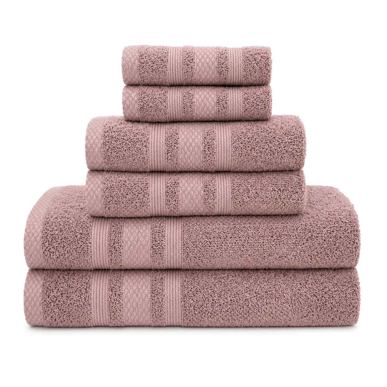 Set Asciugamani Bagno 6 Pezzi, 100% Puro Cotone, 2 Telo Doccia + 2 Asciugamani Viso + 2 Ospiti, Morbidi e Assorbenti, Spugna 600 gr, per Bagno, Hotel e Spa