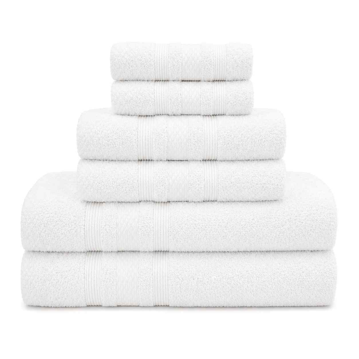 Set Asciugamani Bagno 6 Pezzi, 100% Puro Cotone, 2 Telo Doccia + 2 Asciugamani Viso + 2 Ospiti, Morbidi e Assorbenti, Spugna 600 gr, per Bagno, Hotel e Spa