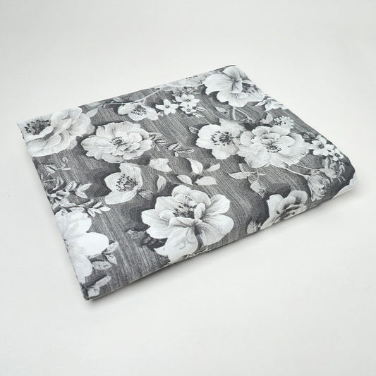 Telo Arredo Copritutto in Cotone 240x275 cm - Roses (Grigio)