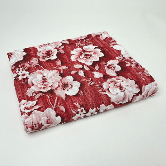 Telo Arredo Copritutto in Cotone 240x275 cm - Roses (Bordeaux)