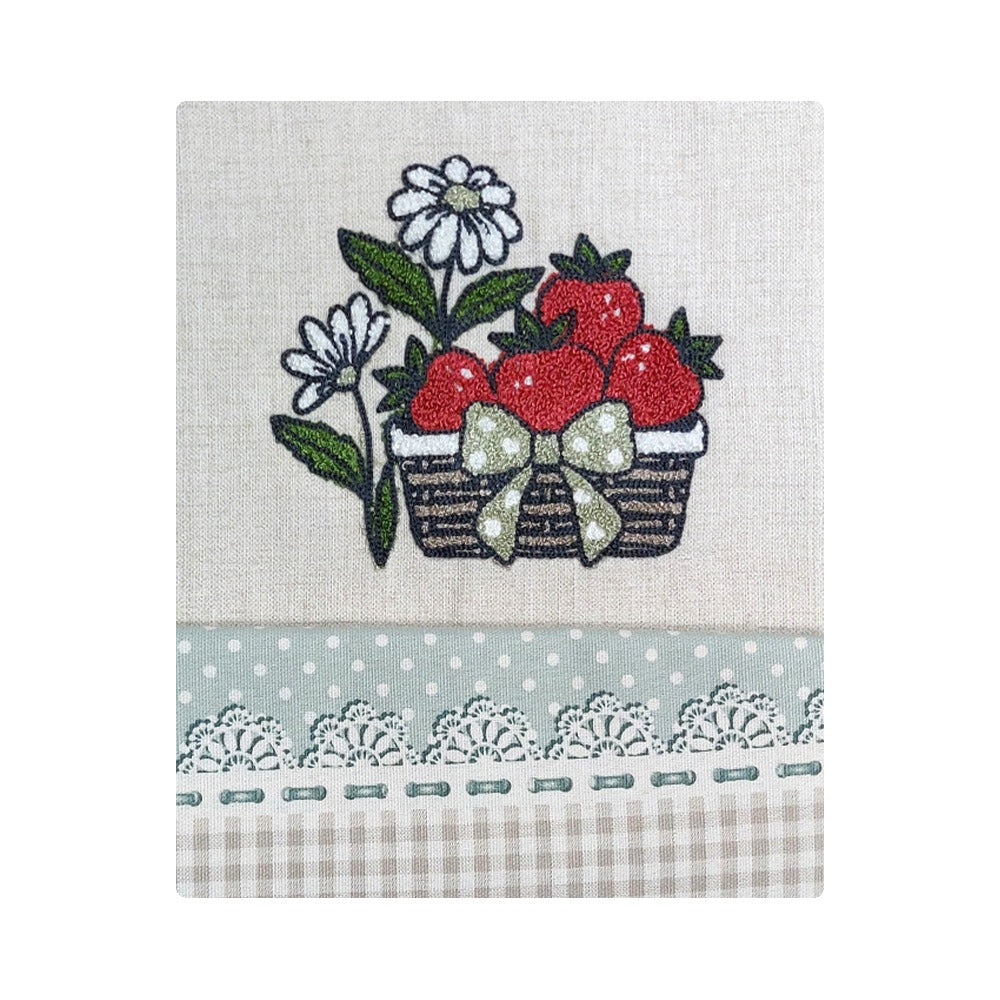 Tovaglia in Cotone con Ricamo di VINGI Ricami - Strawberry (Vari Colori)