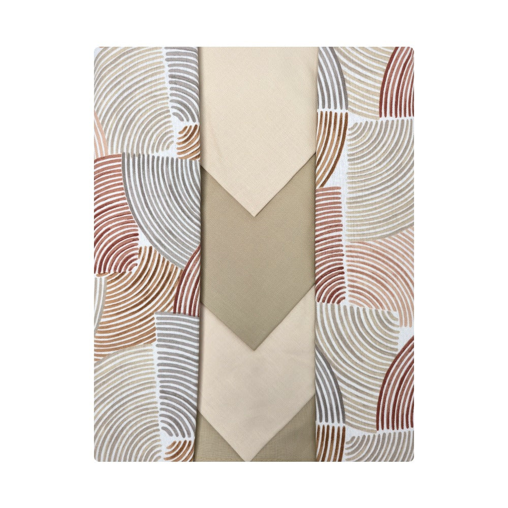 Tovaglia con Tovaglioli in 100% Cotone di Maestri Cotonieri- Simmetrie (Sabbia)