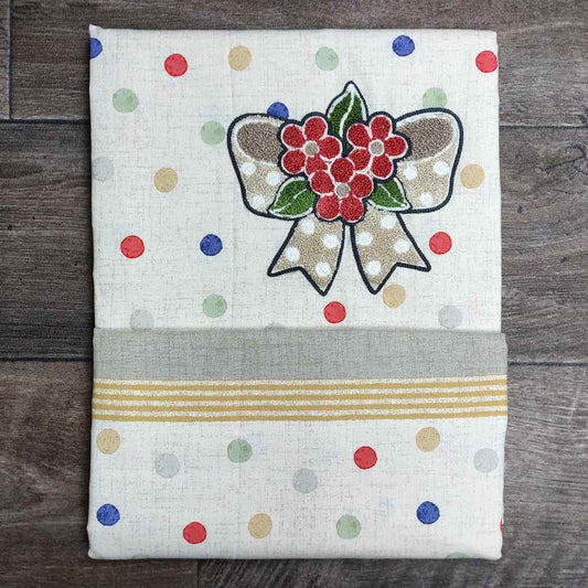 Tovaglia in Cotone con Ricamo x12 posti VINGI - Alessia 01