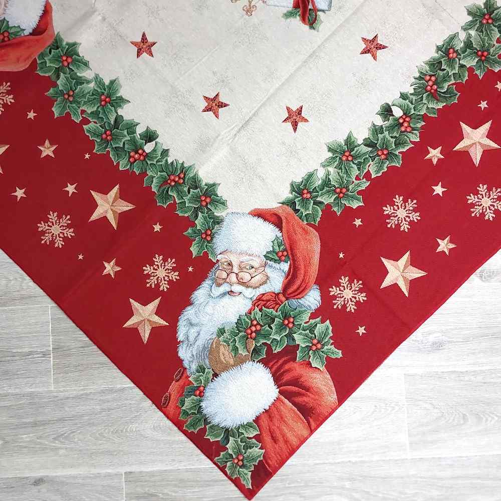 Tovaglia Natalizia in tessuto Gobelin Piazzato - Santa