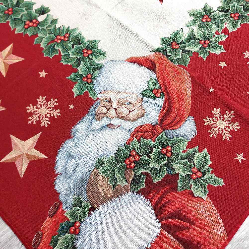 Tovaglia Natalizia in tessuto Gobelin Piazzato - Santa