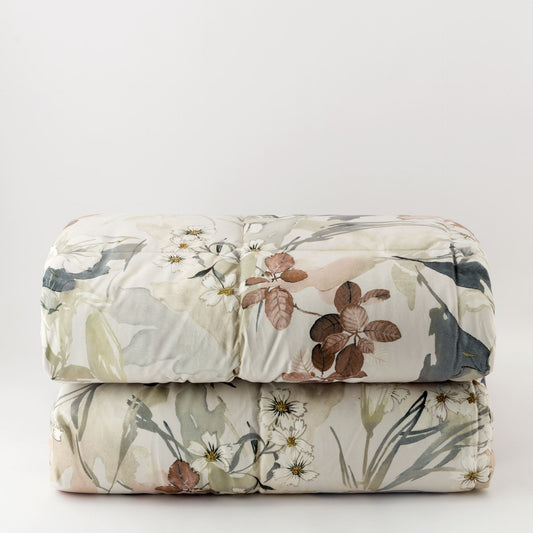 Trapunta Invernale in Velluto Stampa Digitale Brighet di Linea Oro - Tortora