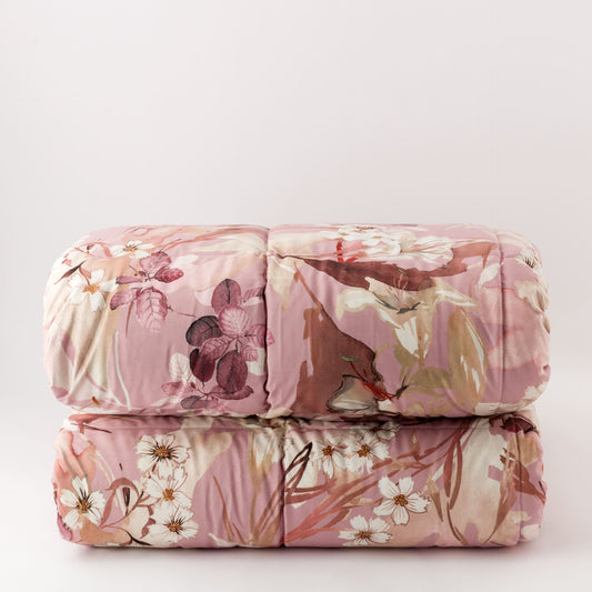 Trapunta Invernale in Velluto Stampa Digitale Brighet di Linea Oro - Rosa