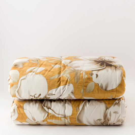 Trapunta Invernale in Velluto Stampa Digitale Roxana di Linea Oro - Oro