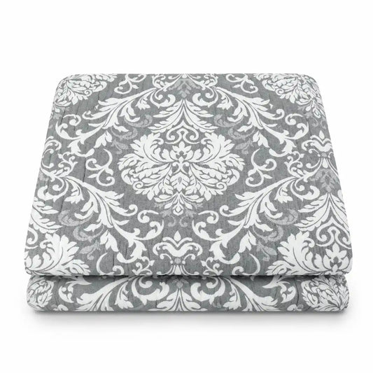 Copriletto jacquard con leggera Imbottitura Double-Face - Palermo (Grigio)