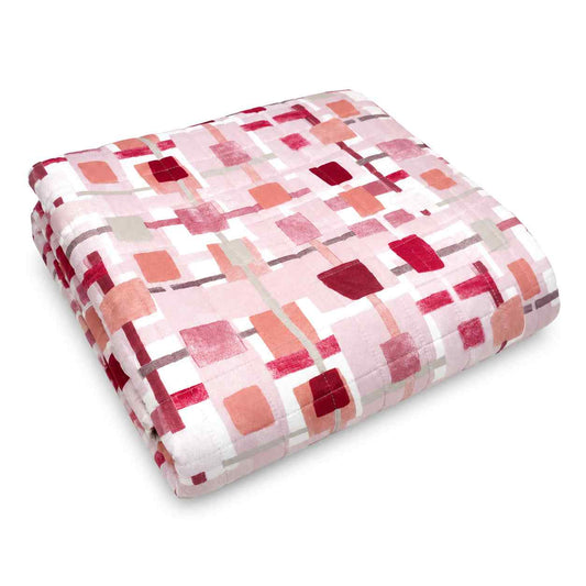 Trapuntino Stampato Domino di Linea Oro - Rosa