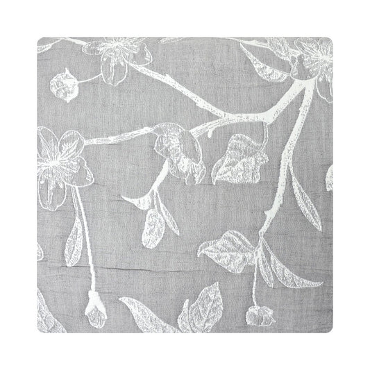 Trapuntino Copriletto Jacquard Double-Face Matrimoniale - Fioralba (Grigio)